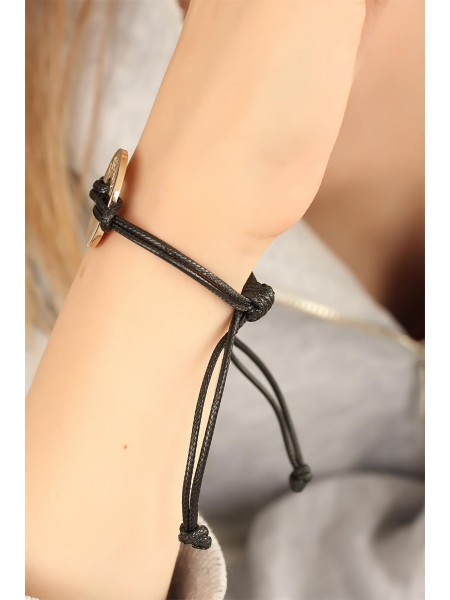 LUCKY (Şanslı) Siyah Deri İpli Unisex Mood Bileklik LUCKY (Şanslı) Siyah Deri İpli Unisex Mood Bileklik