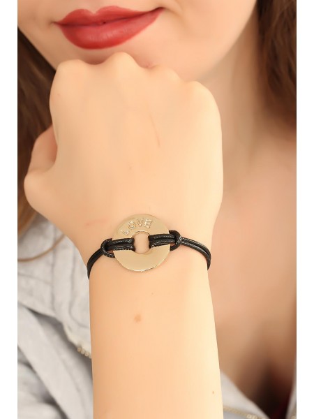 LOVE (Aşık) Siyah Deri İpli Unisex Mood Bileklik LOVE (Aşık) Siyah Deri İpli Unisex Mood Bileklik