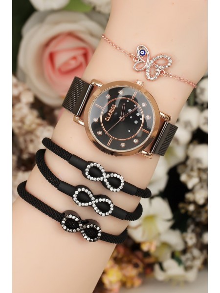 Hasır Metal Kordonlu Clariss Marka Bayan Saat Kombini Hasır Metal Kordonlu Clariss Marka Bayan Saat Kombini