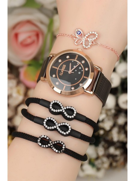 Hasır Metal Kordonlu Clariss Marka Bayan Saat Kombini Hasır Metal Kordonlu Clariss Marka Bayan Saat Kombini