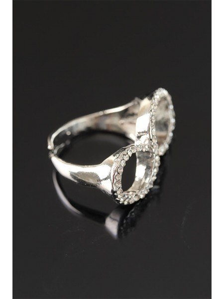 Silver Metal Zirkon Taşlı Sonsuzluk Bayan Yüzük Silver Metal Zirkon Taşlı Sonsuzluk Bayan Yüzük