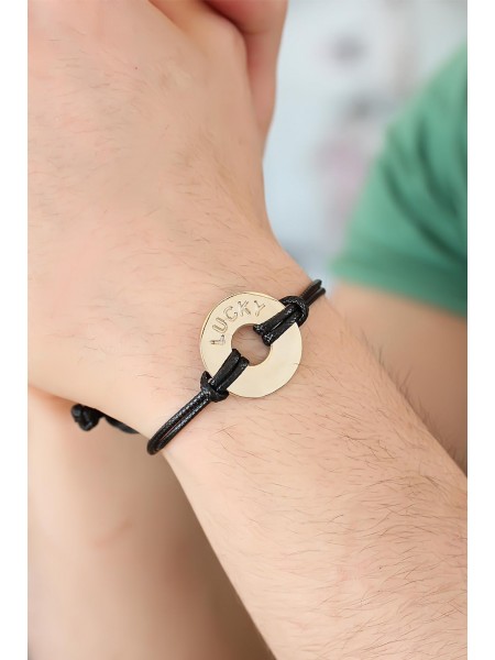 LUCKY (Şanslı) Deri İpli Unisex Mood Bileklik LUCKY (Şanslı) Deri İpli Unisex Mood Bileklik