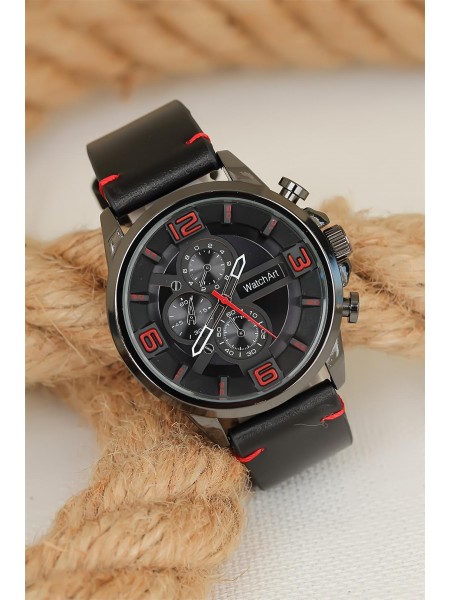 Siyah Renk Deri Kordonlu Füme Metal Spor Kasa Erkek Kol Saati Siyah Renk Deri Kordonlu Füme Metal Spor Kasa Erkek Kol Saati