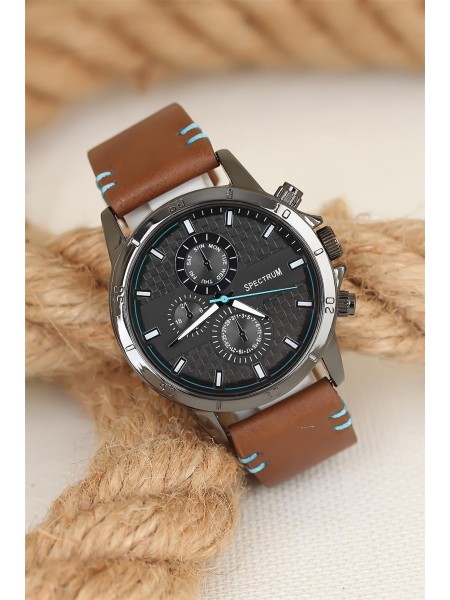 Kahverengi Deri Kordonlu Füme Renk Metal Spor Kasa Erkek Kol Saati Kahverengi Deri Kordonlu Füme Renk Metal Spor Kasa Erkek Kol Saati