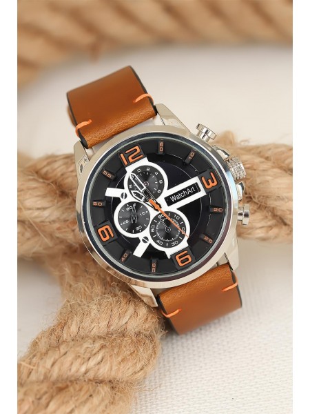 Kahverengi Deri Kordonlu Silver Renk Metal Spor Kasa Erkek Kol Saati Kahverengi Deri Kordonlu Silver Renk Metal Spor Kasa Erkek Kol Saati