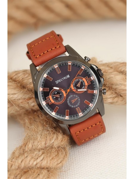 Kahverengi Deri Kordonlu Füme Metal Spor Kasa Erkek Kol Saati Kahverengi Deri Kordonlu Füme Metal Spor Kasa Erkek Kol Saati