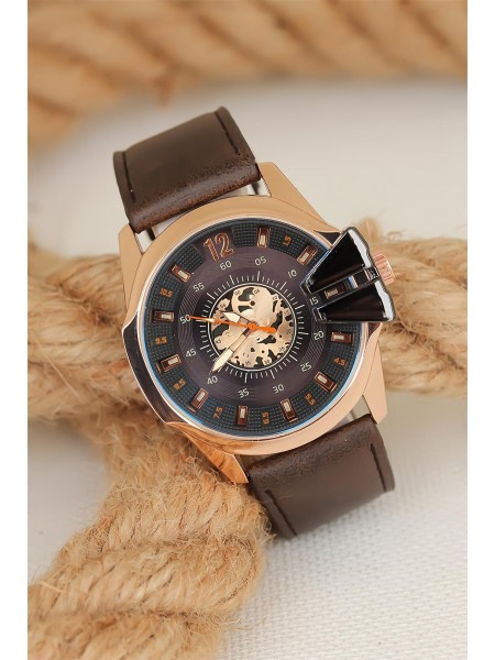 Kahverengi Deri Kordonlu Rose Spor Kasa Erkek Kol Saati Kahverengi Deri Kordonlu Rose Spor Kasa Erkek Kol Saati