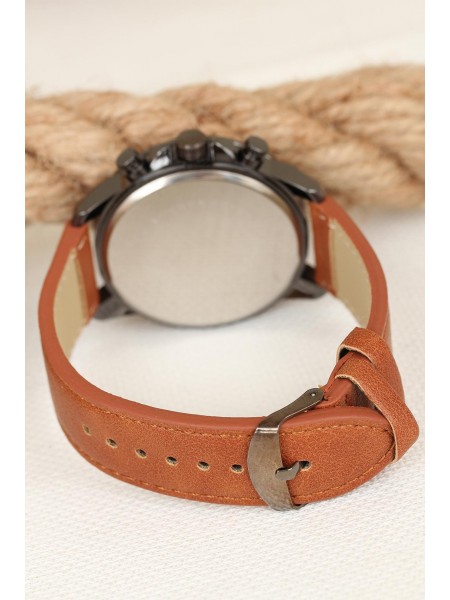 Kahverengi Deri Kordonlu Füme Renk Spor Kasa Erkek Kol Saati Kahverengi Deri Kordonlu Füme Renk Spor Kasa Erkek Kol Saati