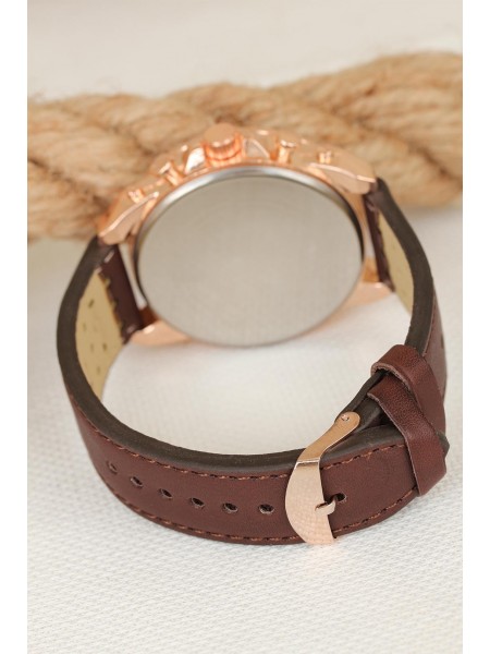 Kahverengi Deri Kordonlu Rose Spor Metal Kasa Erkek Kol Saati Kahverengi Deri Kordonlu Rose Spor Metal Kasa Erkek Kol Saati