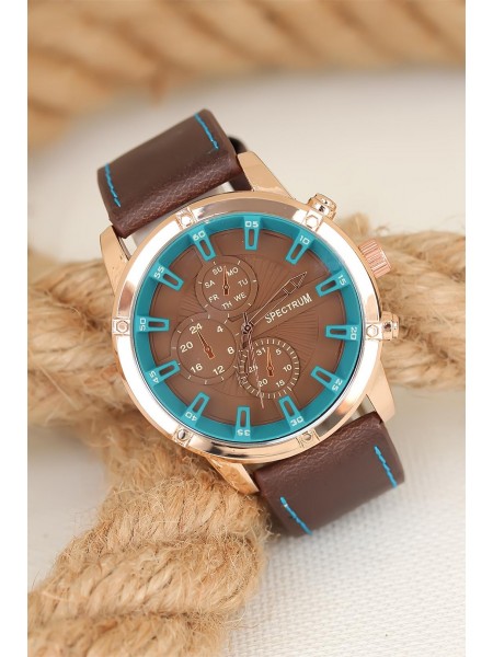 Kahverengi Deri Kordonlu Rose Renk Spor Metal Kasa Erkek Kol Saati Kahverengi Deri Kordonlu Rose Renk Spor Metal Kasa Erkek Kol Saati