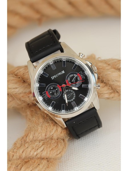 Siyah Deri Kordonlu Silver Spor Metal Kasa Erkek Kol Saati Siyah Deri Kordonlu Silver Spor Metal Kasa Erkek Kol Saati