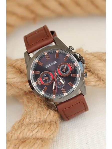 Kahverengi Deri Kordonlu Füme Renk Spor Metal Kasa Erkek Kol Saati Kahverengi Deri Kordonlu Füme Renk Spor Metal Kasa Erkek Kol Saati